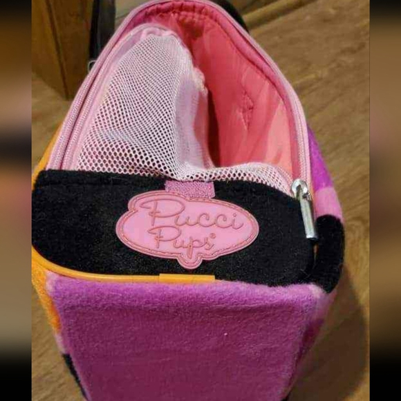 NWT Pucci Pups Polka Dots Plush Bag with TY Dog Velvety - Picture 3 of 6